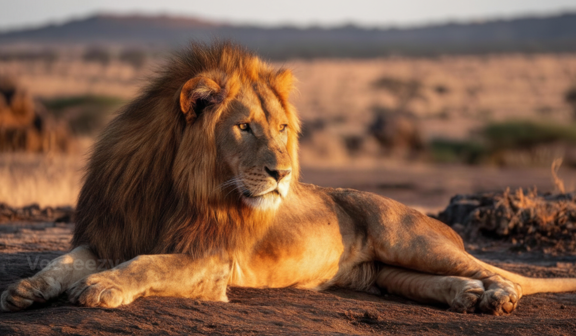 Breathtaking Wildlife Photography - Lion in Serengeti Sunset