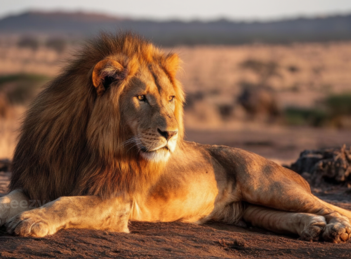Breathtaking Wildlife Photography - Lion in Serengeti Sunset